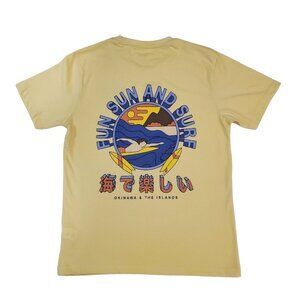 Denim & Flower T-Shirt Boys 11/12 Yellow Sun And Surf Print Short Sleeve Tee